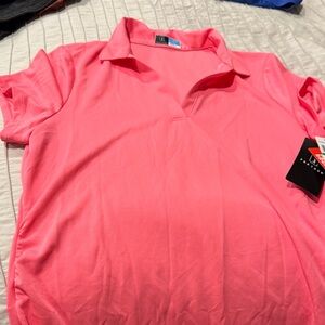 PGA Tour Women's Bright Pink Button Down Shirt